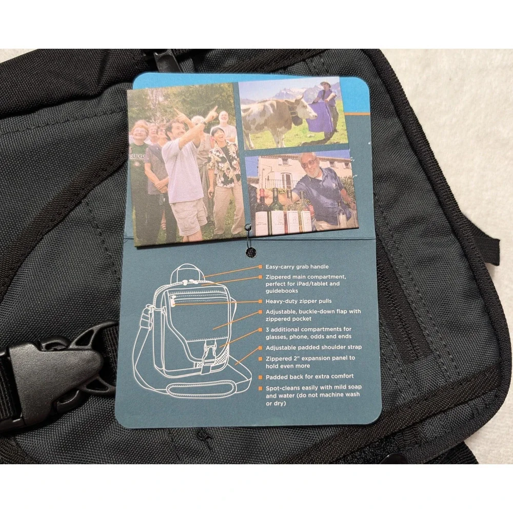 Rick Steves Europe Travel Gear Veloce Guide Bag For iPad Crossbody green black